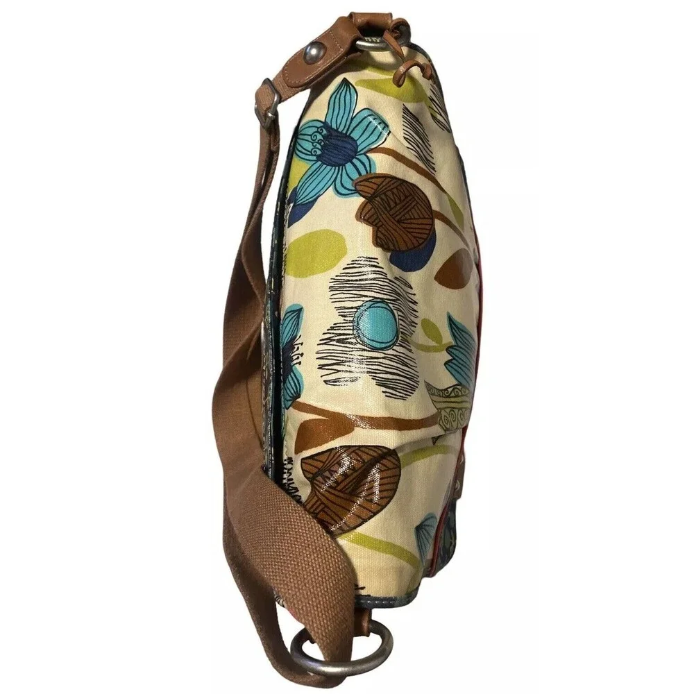 FOSSIL Key-per Coated Canvas Floral Multi-Color Travel/diaper/Laptop Bag